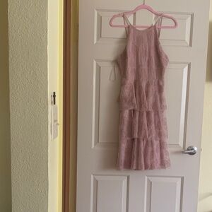 NWOT Verte Elegant Pink Layered Mini Dress